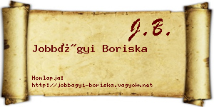 Jobbágyi Boriska névjegykártya
